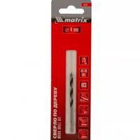 Сверло, по дереву, 4 х 75 мм, Matrix