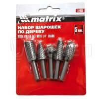 Набор шарошек по дереву Matrix, 5шт