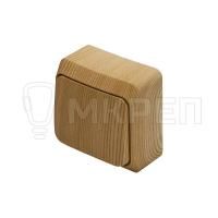 Выключатель 1-клавишный, открытой установки, сосна 10A, ВА10-001D