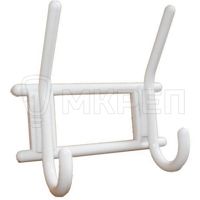 2-х Крючковая вешалка, снежно-белая, пластмасса