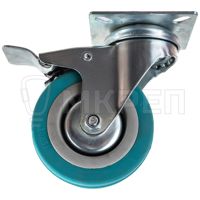 Поворотная колесная опора с тормозом, серая резина Scgb93