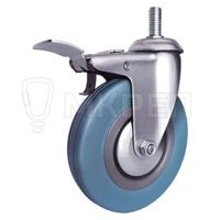 Поворотная колесная опора с тормозом и болтом, серая резина Sctgb25