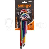Набор шестигранных ключей, AMIGO, TORX, 9 шт