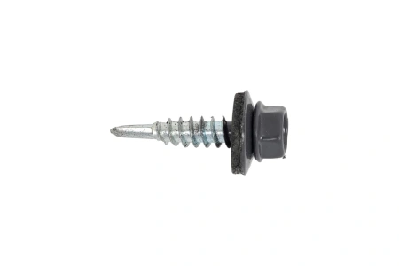 Саморез кровельный Zn, 5,5х25, RAL-7024 графитово-серый, 30шт (Гриппер)