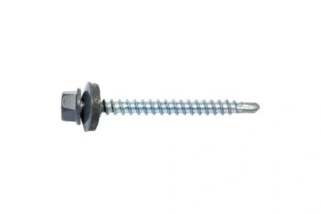 Саморез кровельный Zn, 4,8х51, RAL-7024 графитово-серый, 30шт (Гриппер)