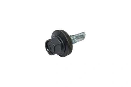Саморез кровельный Zn, 5,5х19, RAL-7024 графитово-серый, 100шт (Гриппер)