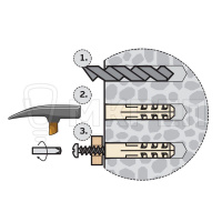 Дюбель распорный, 8х65мм, 50шт, нейлоновый, Европартнер PND8L