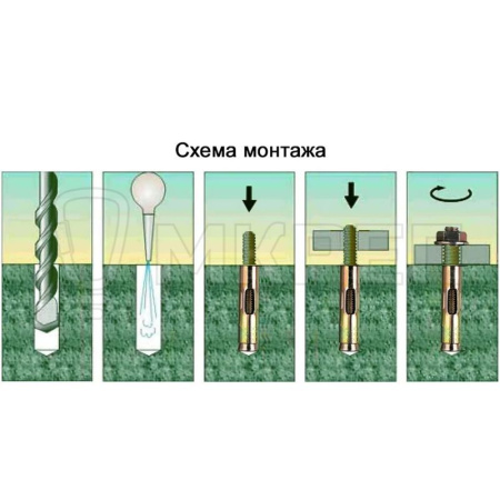 Анкерный болт с гайкой, М8х10х40мм