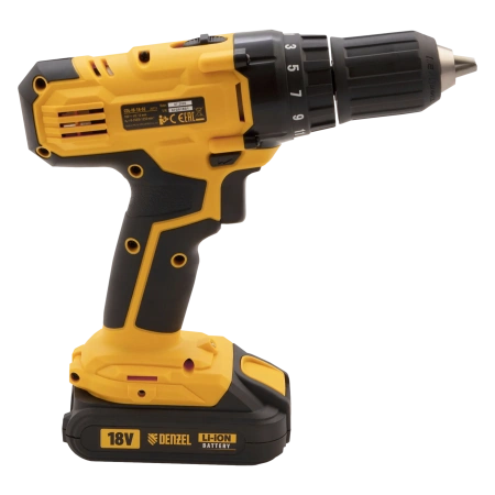 Дрель-шуруповерт аккумуляторный, CDL-IB-18-02, 18 В, Denzel