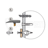 Дюбель универсальный, 8х40мм, 100шт, нейлоновый, Европартнер PDU N8
