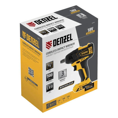 Гайковерт ударный аккумуляторный, CIW-IB-300, 18В, Denzel