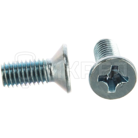 Винт потайной шлиц-крест DIN965, 6х16мм