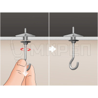 Анкер потолочный с крюком, М8