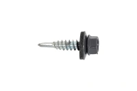 Саморез кровельный Zn, 5,5х25, RAL-7024 графитово-серый, 100шт (Гриппер)