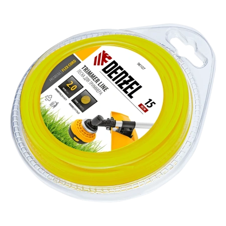 Леска для триммера, круглая, 2 мм х 15 м, блистер, FLEX CORD, Denzel
